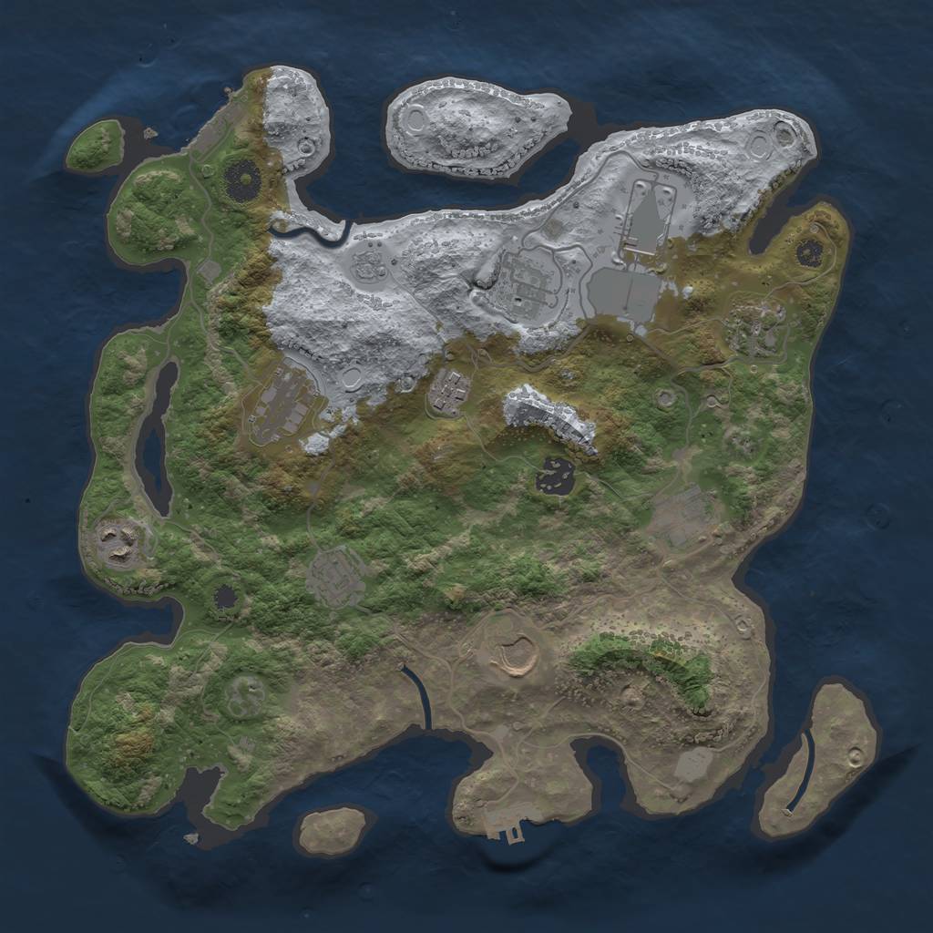Rust Map: Procedural Map, Size: 3500, Seed: 1147794878, 18 Monuments