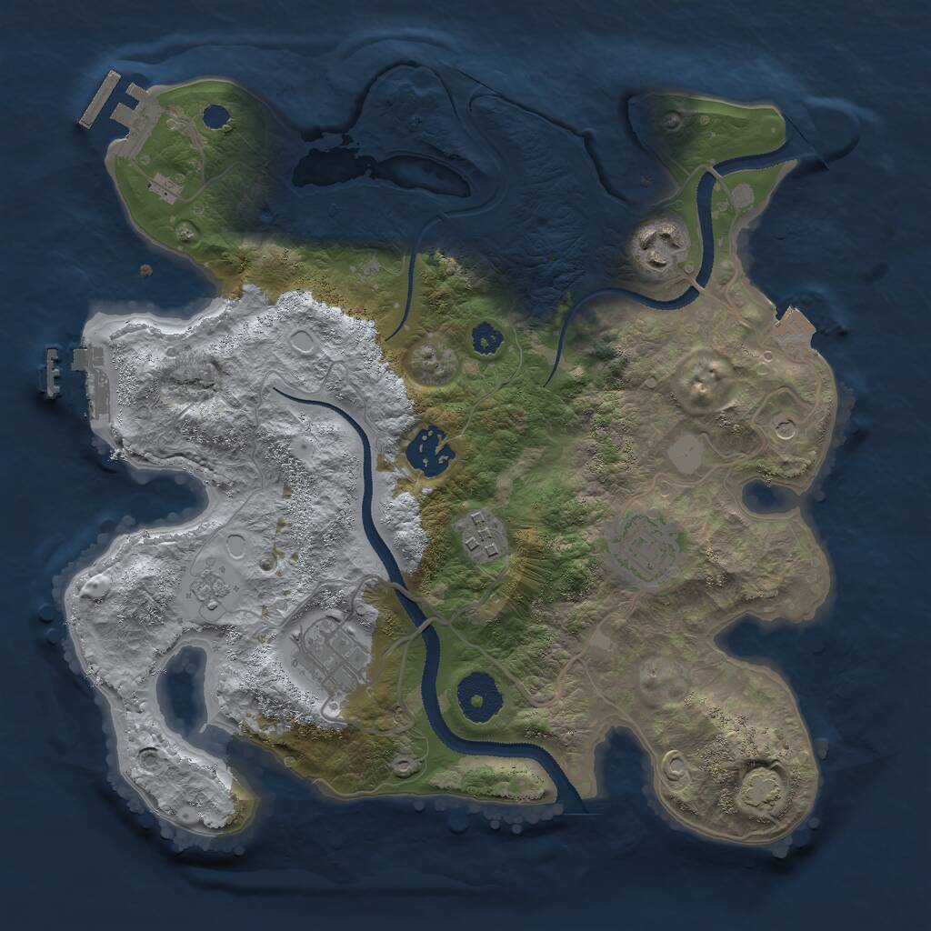 Rust Map: Procedural Map, Size: 3000, Seed: 1577110687, 11 Monuments