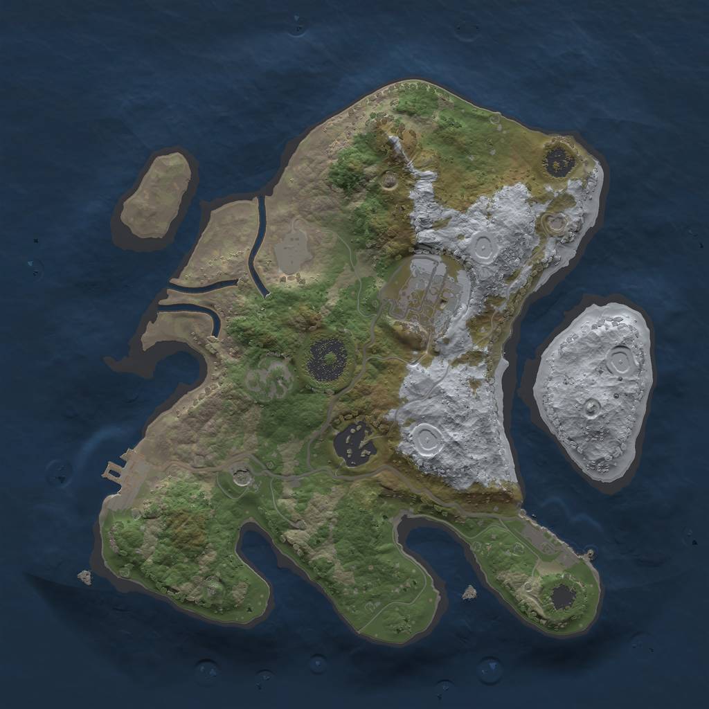 Rust Map: Procedural Map, Size: 2500, Seed: 1790907798, 10 Monuments