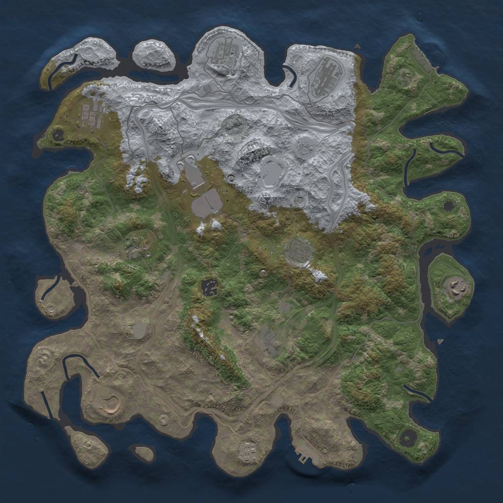 Rust Map: Procedural Map, Size: 4250, Seed: 1364735770, 18 Monuments