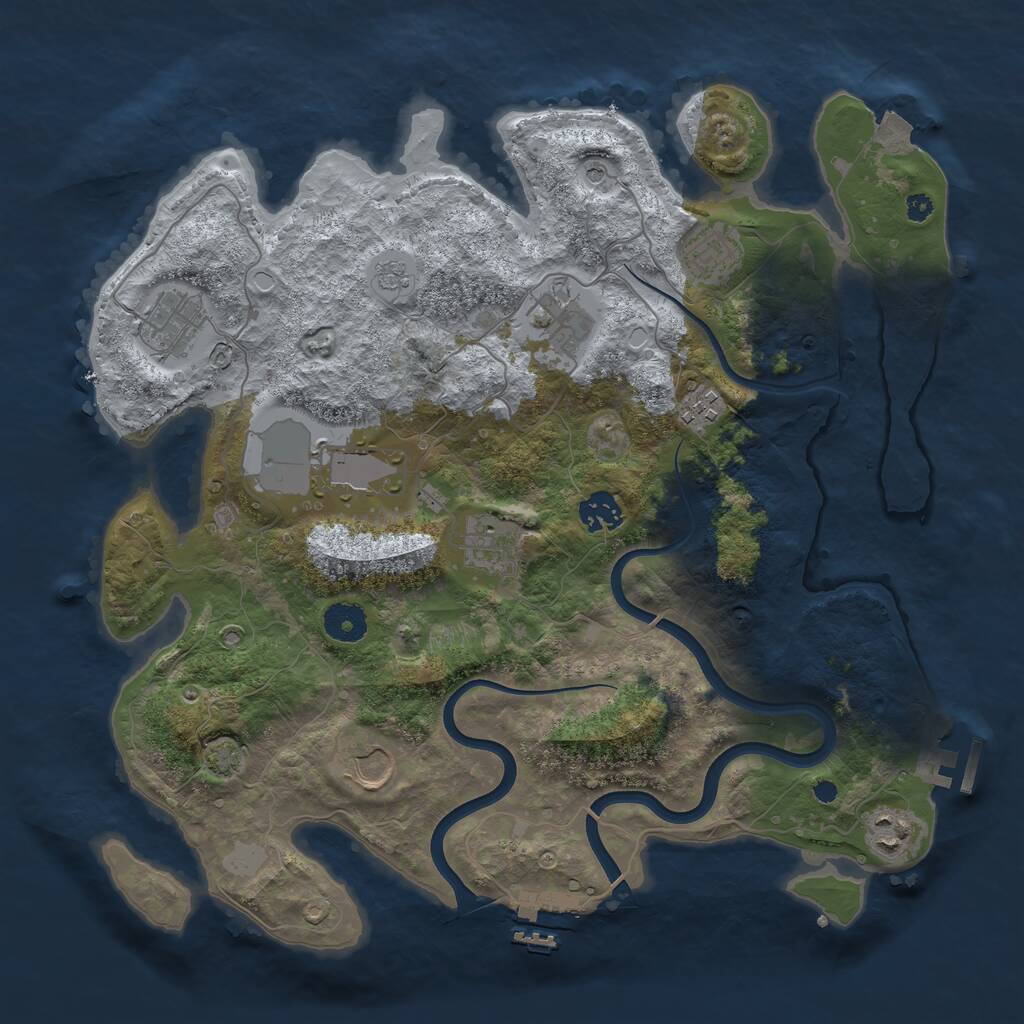 Rust Map: Procedural Map, Size: 3700, Seed: 211243711, 15 Monuments