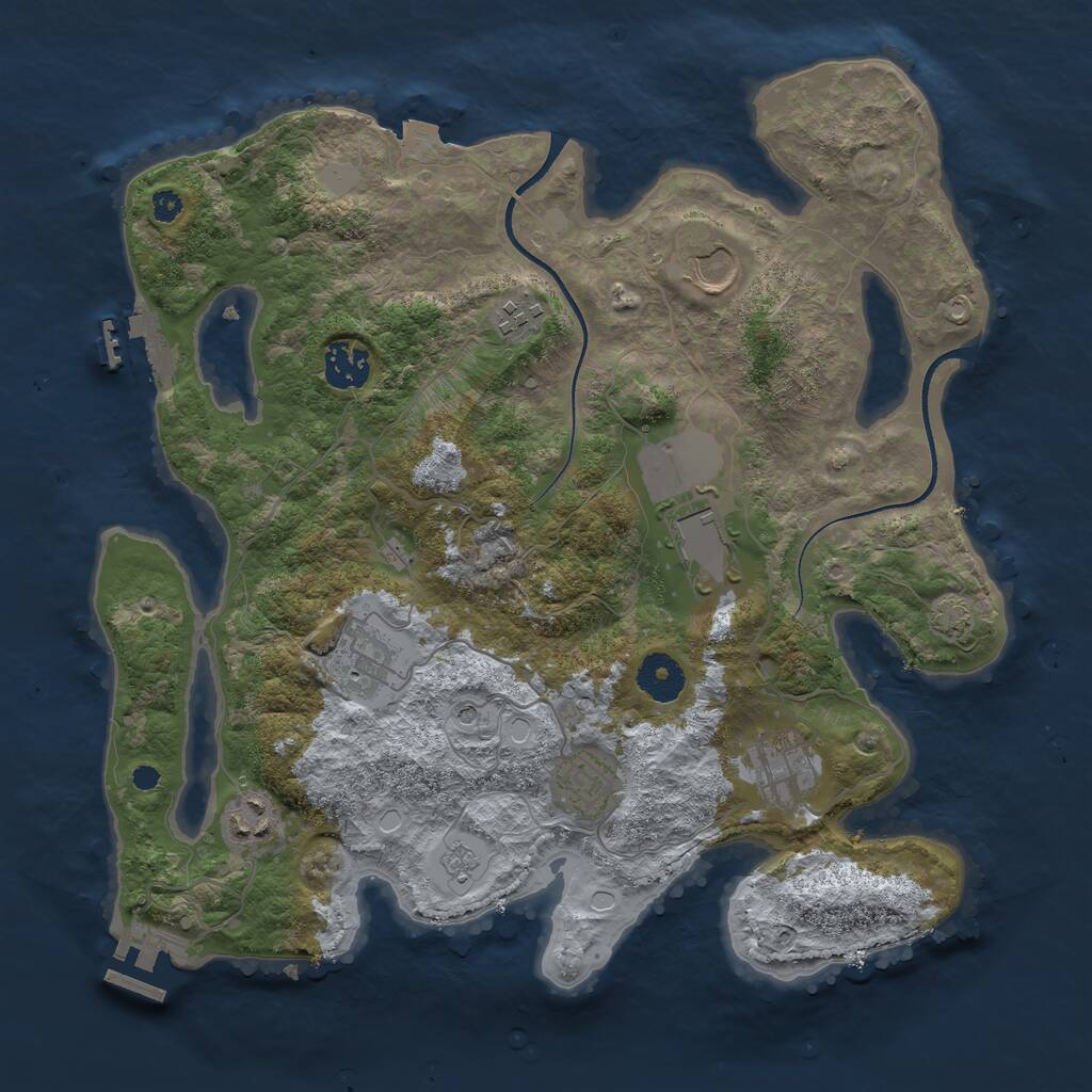 Rust Map: Procedural Map, Size: 3500, Seed: 279879729, 14 Monuments