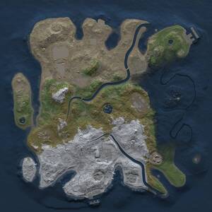 Thumbnail Rust Map: Procedural Map, Size: 3500, Seed: 2127, 15 Monuments