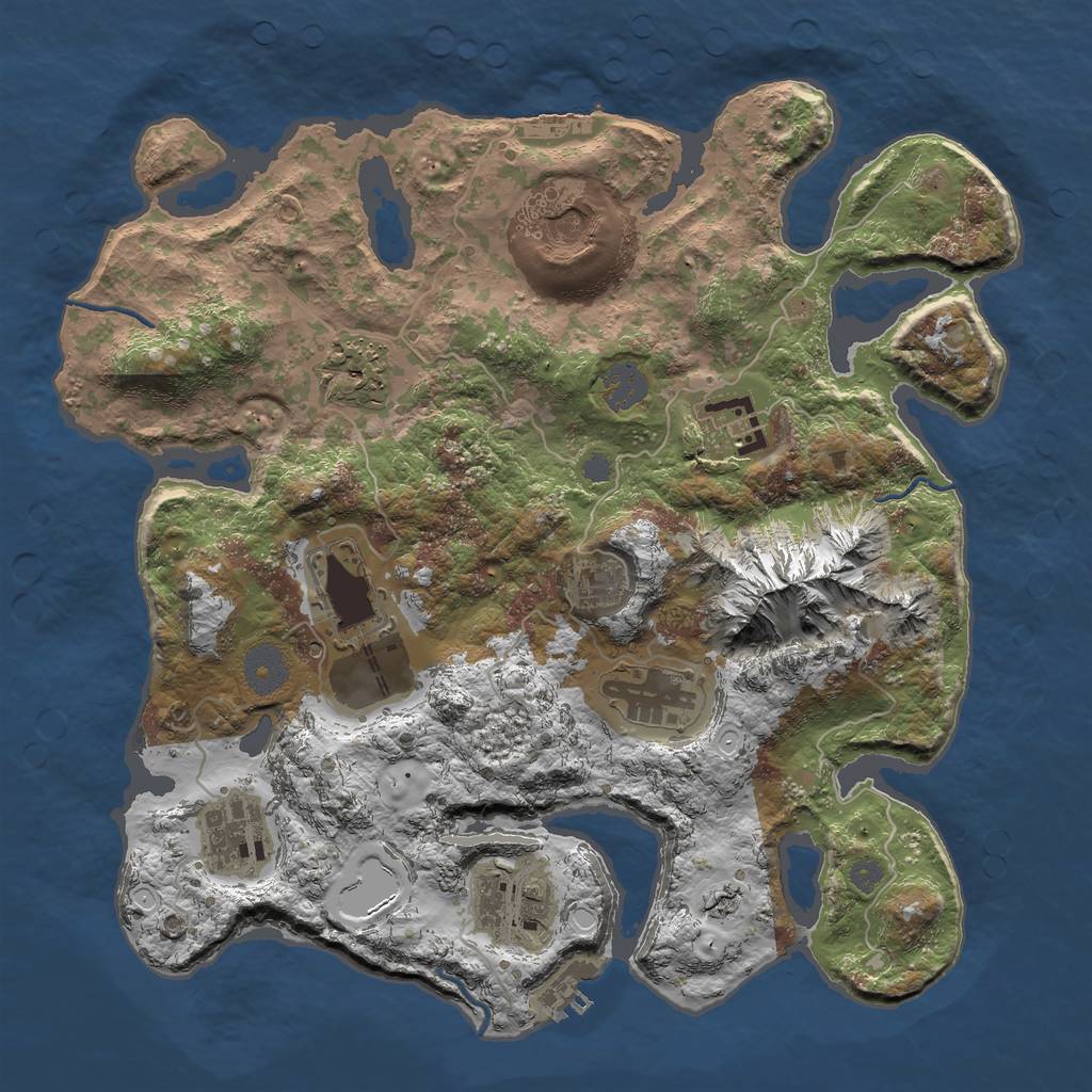 Rust Map: Procedural Map, Size: 3500, Seed: 2127, 15 Monuments