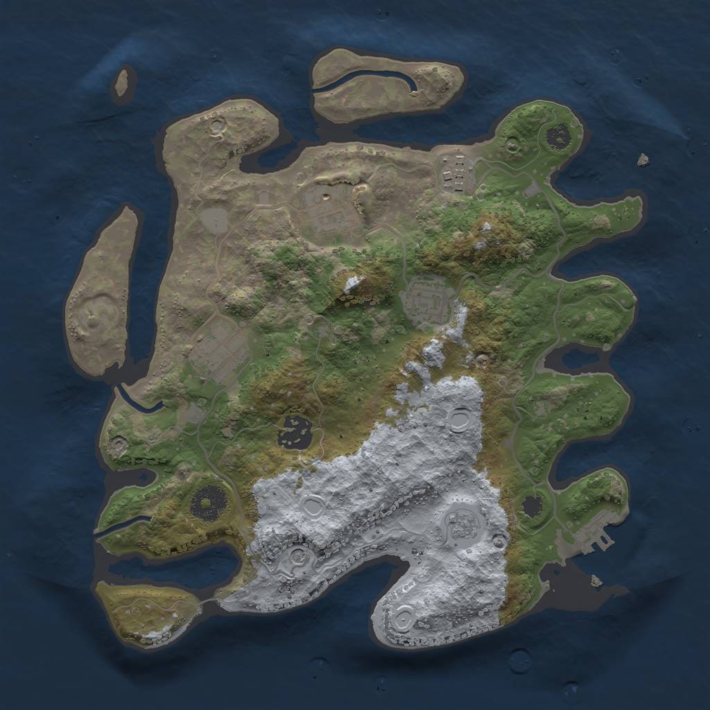 Rust Map: Procedural Map, Size: 3000, Seed: 35418652, 13 Monuments
