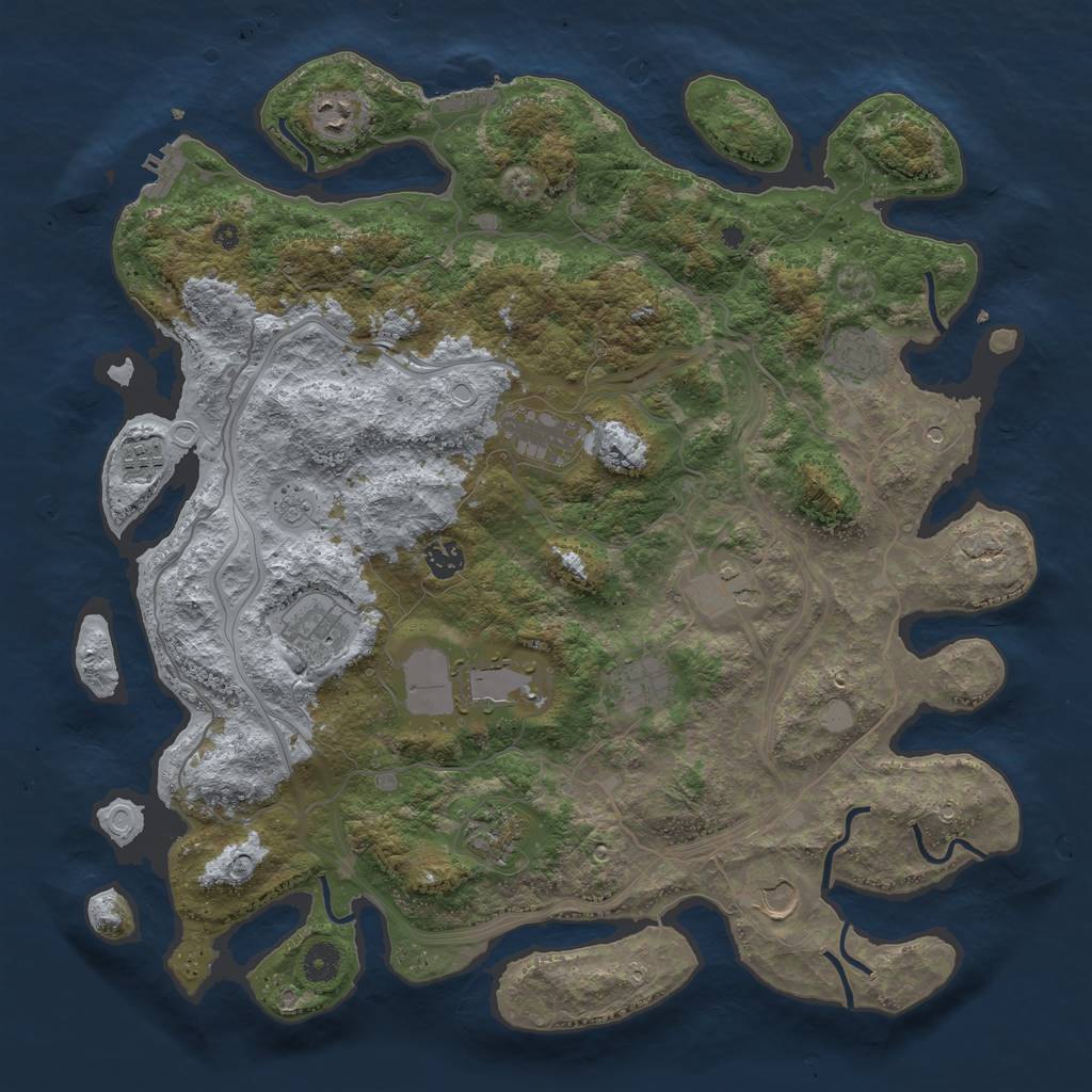 Rust Map: Procedural Map, Size: 4250, Seed: 9278374, 20 Monuments