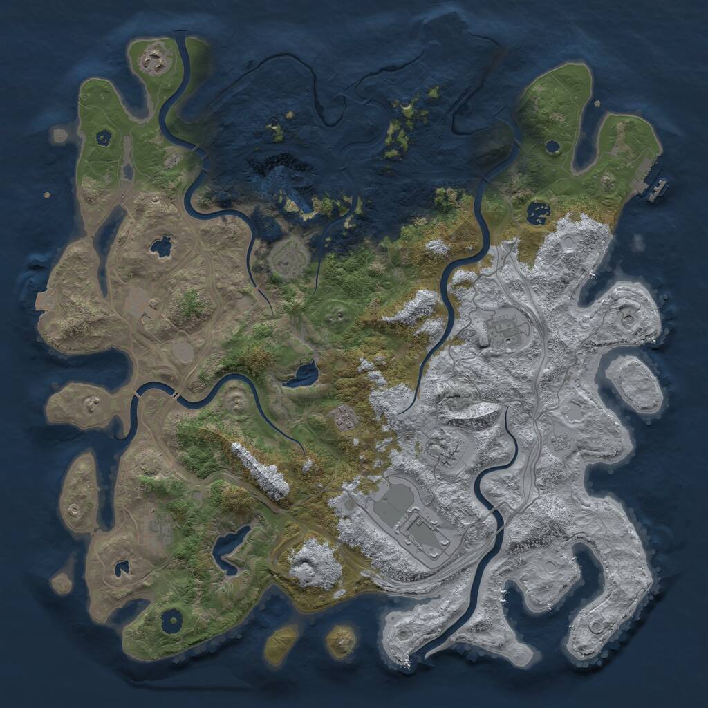 Rust Map: Procedural Map, Size: 4500, Seed: 672545, 15 Monuments