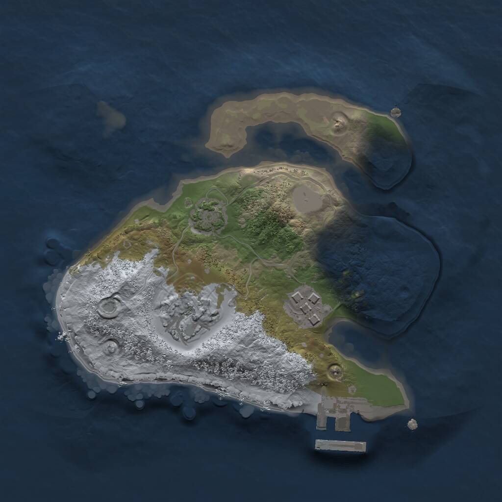 Rust Map: Procedural Map, Size: 2000, Seed: 345573526, 5 Monuments