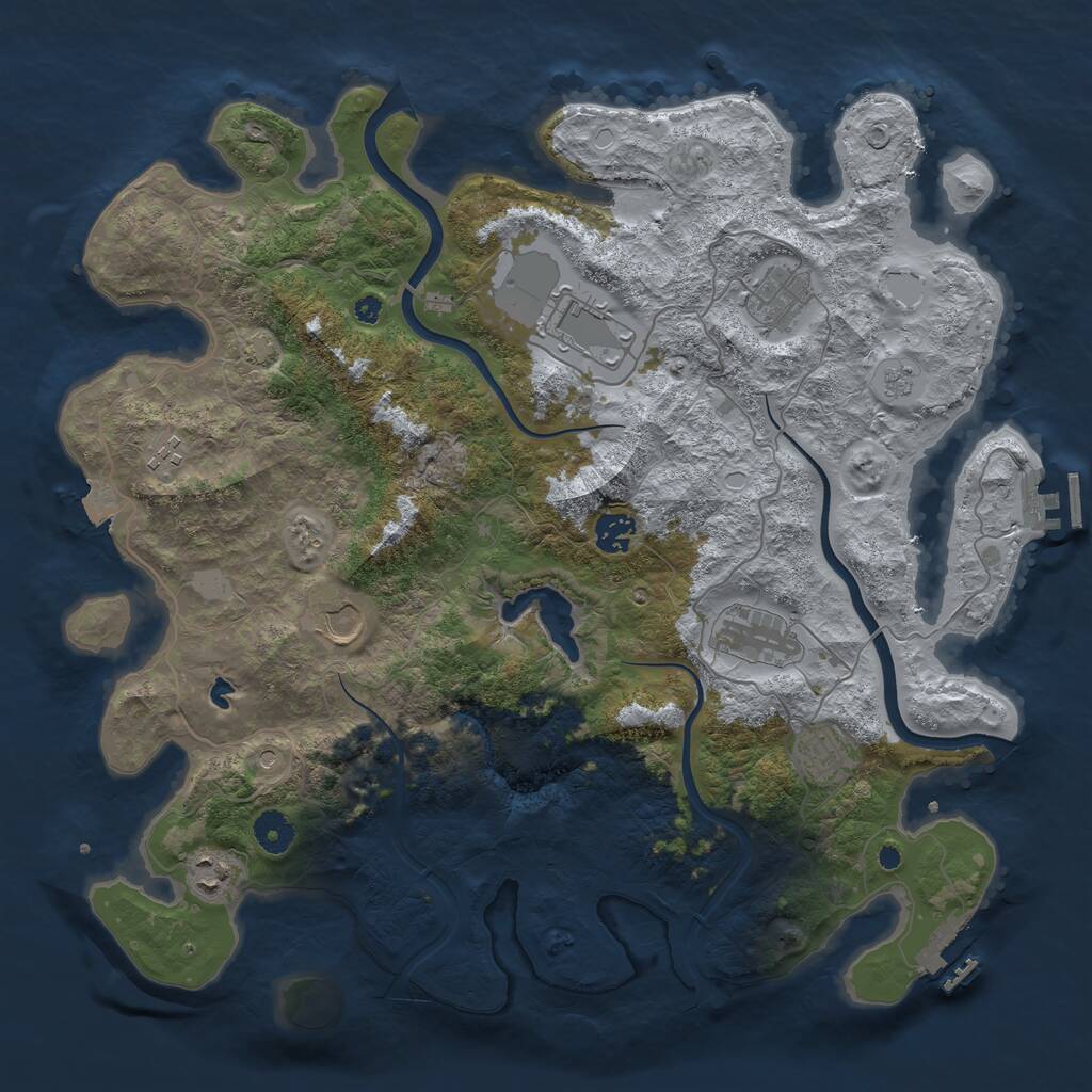 Rust Map: Procedural Map, Size: 4000, Seed: 321200224, 14 Monuments