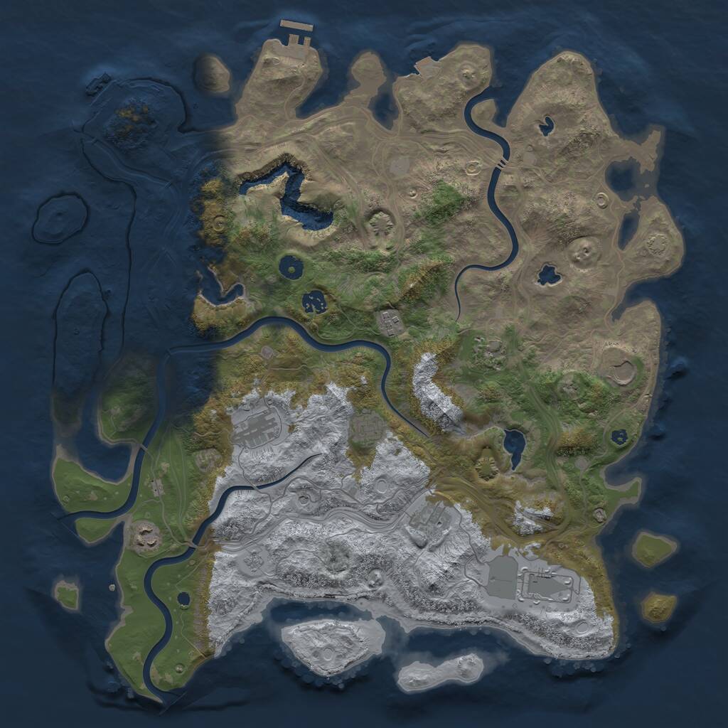 Rust Map: Procedural Map, Size: 4500, Seed: 33186231, 15 Monuments