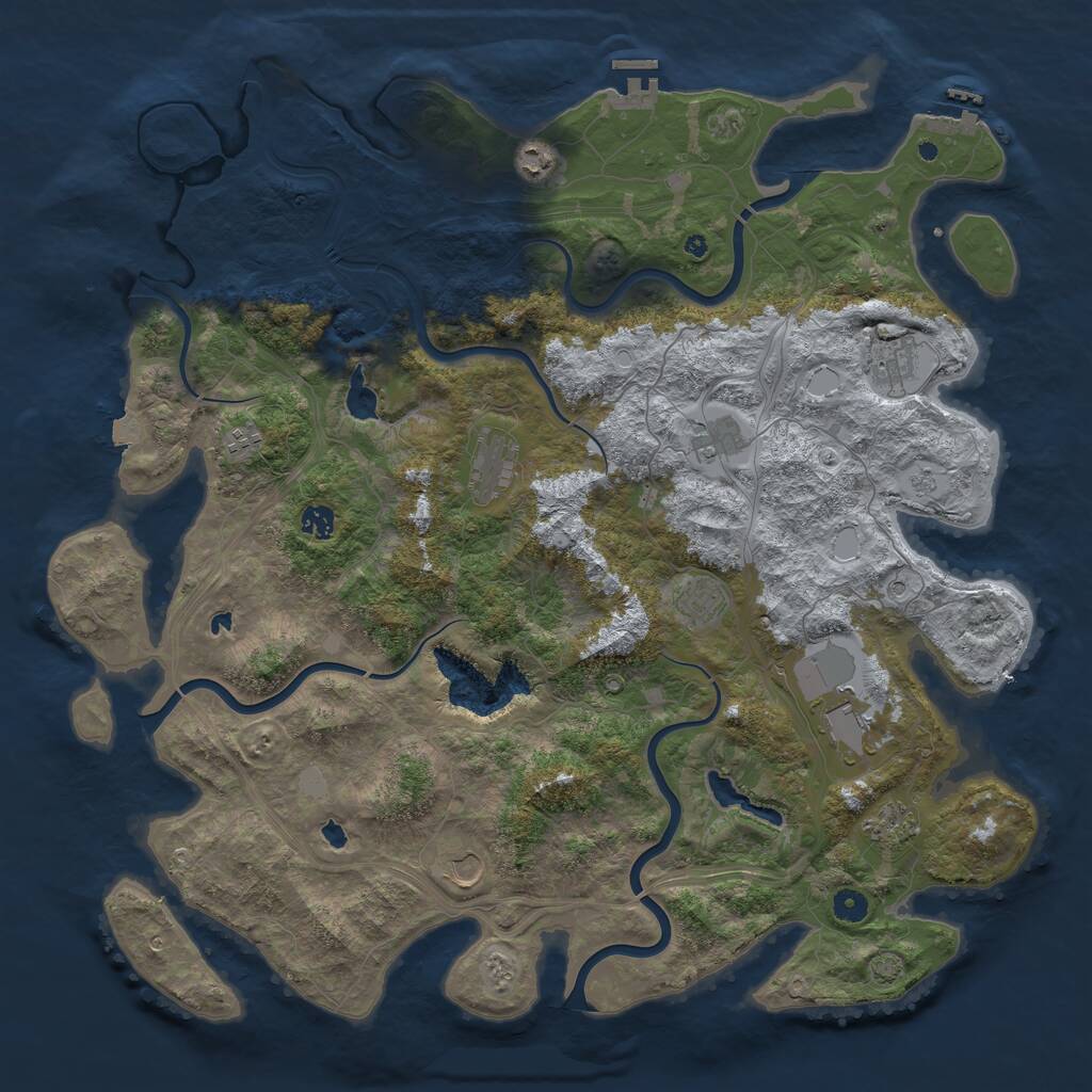Rust Map: Procedural Map, Size: 4800, Seed: 458472756, 16 Monuments