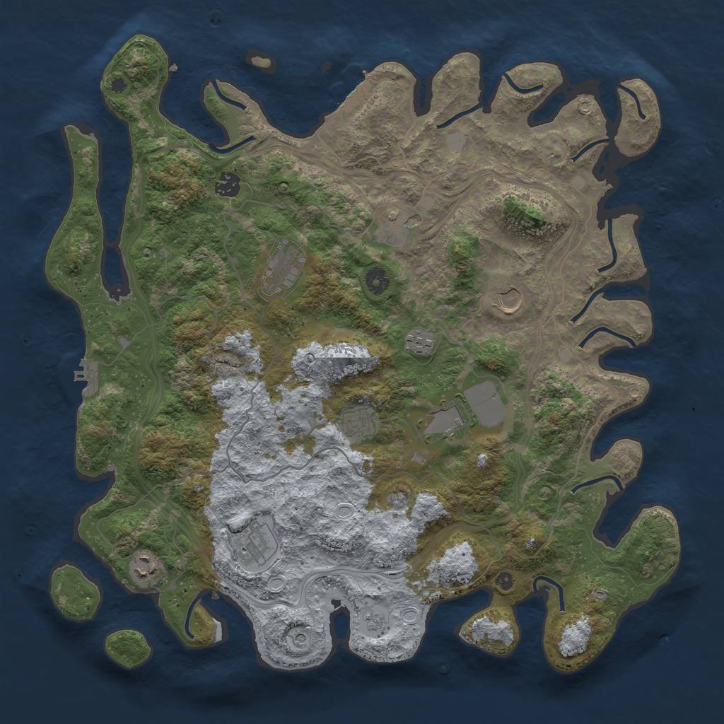 Rust Map: Procedural Map, Size: 4250, Seed: 155398429, 18 Monuments