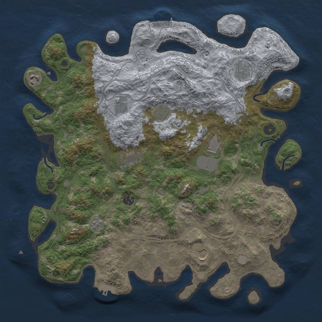 Rust Map: Procedural Map, Size: 4250, Seed: 18878, 18 Monuments