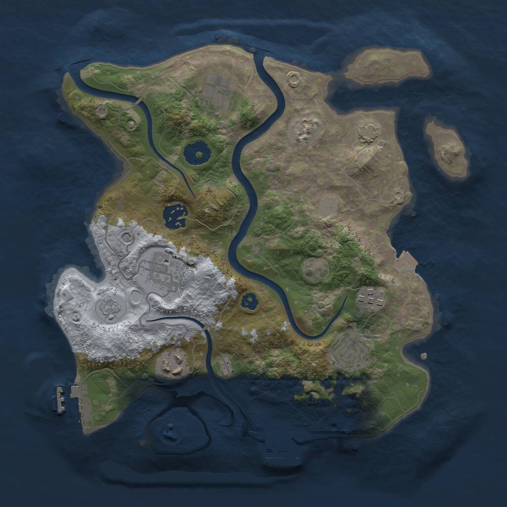 Rust Map: Procedural Map, Size: 3000, Seed: 78577321, 12 Monuments