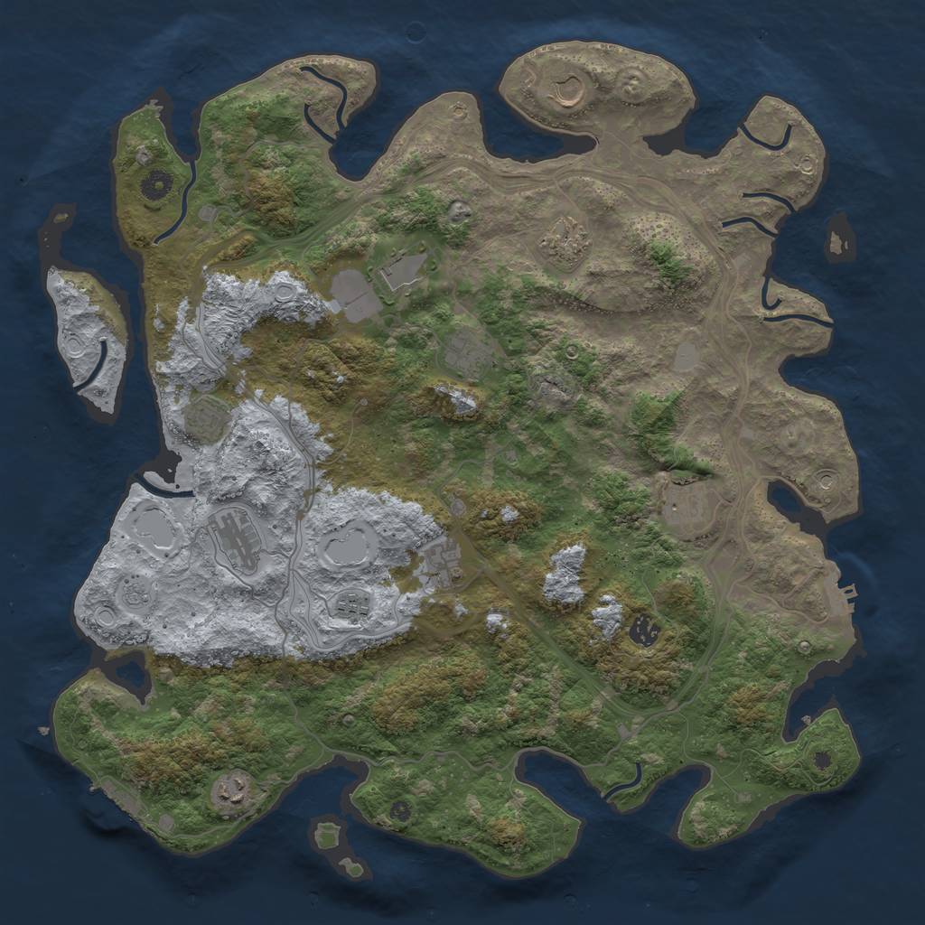 Rust Map: Procedural Map, Size: 4500, Seed: 1984, 20 Monuments