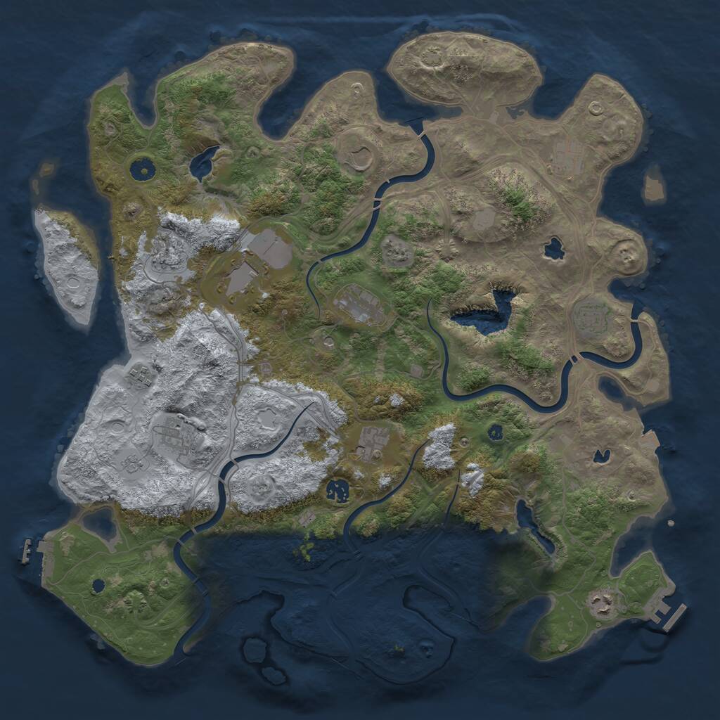 Rust Map: Procedural Map, Size: 4500, Seed: 1984, 17 Monuments