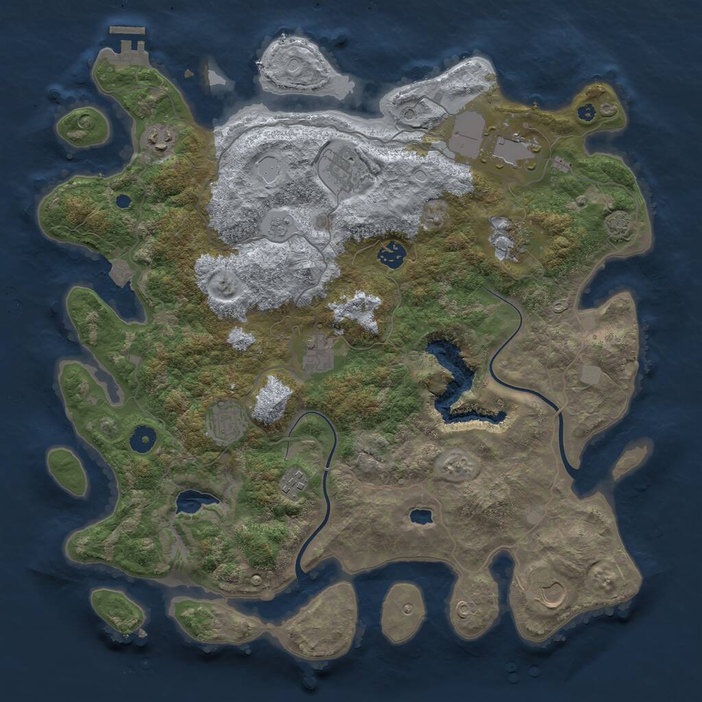 Rust Map: Procedural Map, Size: 4000, Seed: 68507956, 14 Monuments