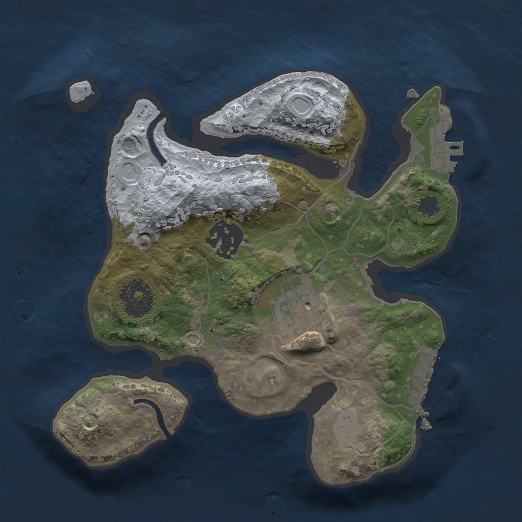 Rust Map: Procedural Map, Size: 2200, Seed: 353591242, 9 Monuments