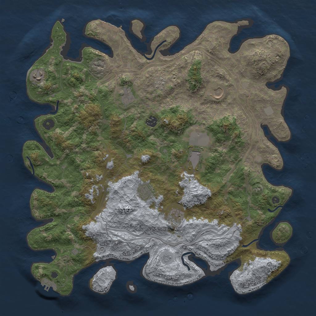 Rust Map: Procedural Map, Size: 4250, Seed: 88552356, 17 Monuments
