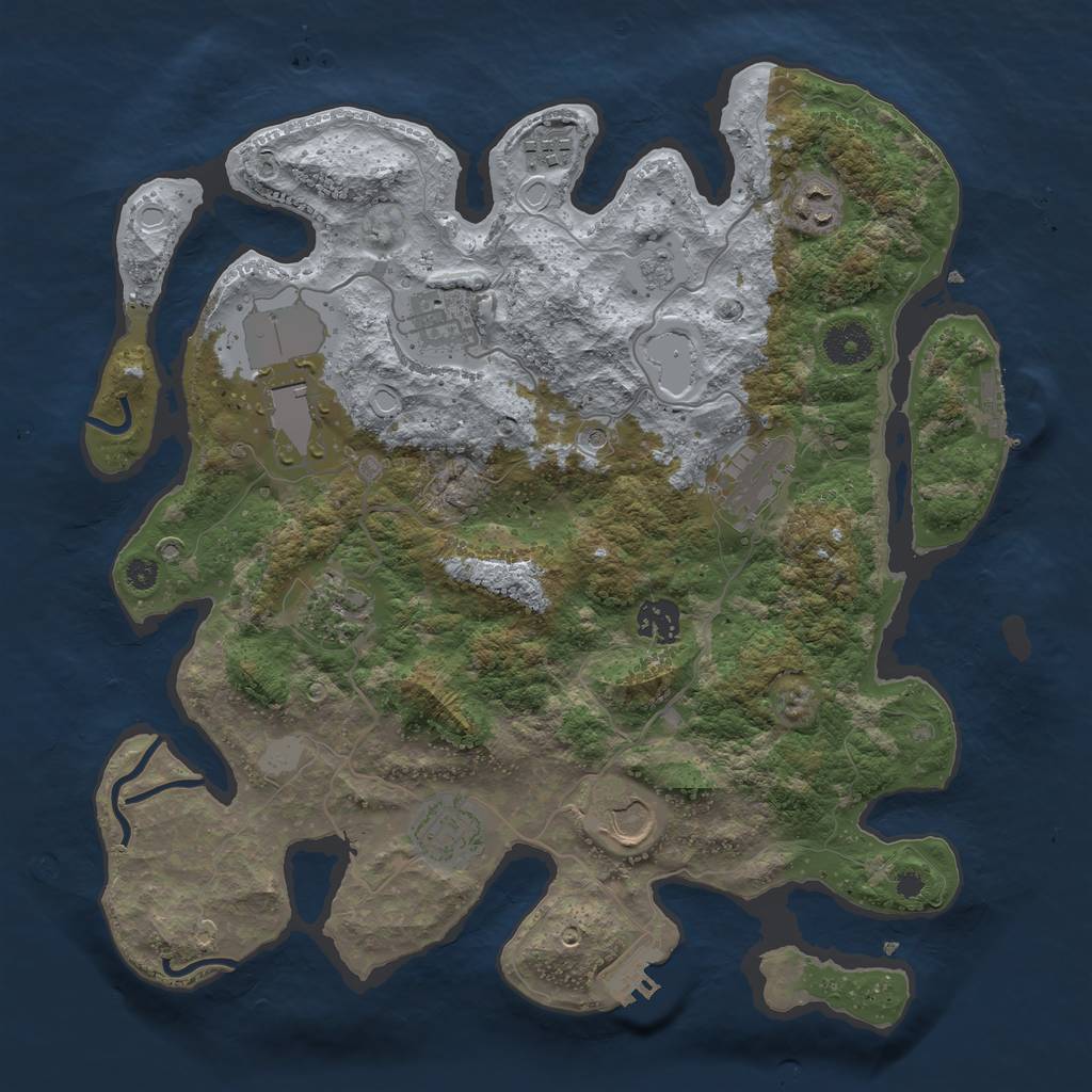 Rust Map: Procedural Map, Size: 3600, Seed: 103468063, 18 Monuments
