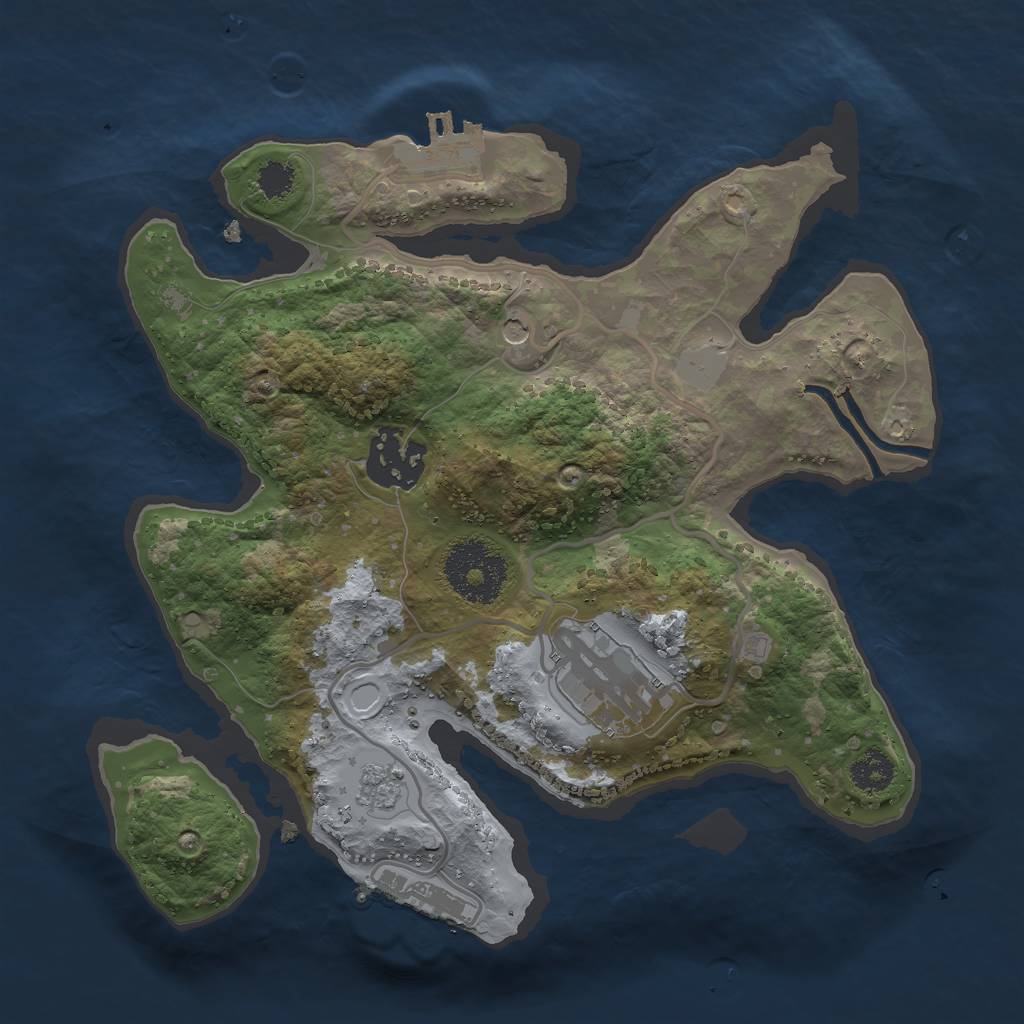 Rust Map: Procedural Map, Size: 2500, Seed: 1483117433, 11 Monuments