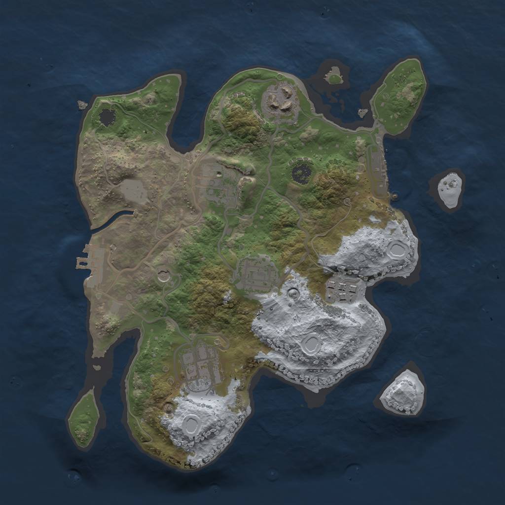 Rust Map: Procedural Map, Size: 2600, Seed: 308488, 11 Monuments