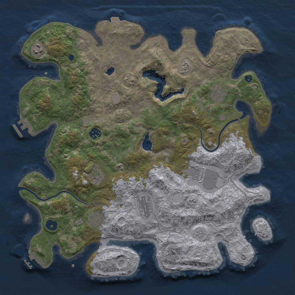 Rust Map: Procedural Map, Size: 4000, Seed: 399467603, 13 Monuments