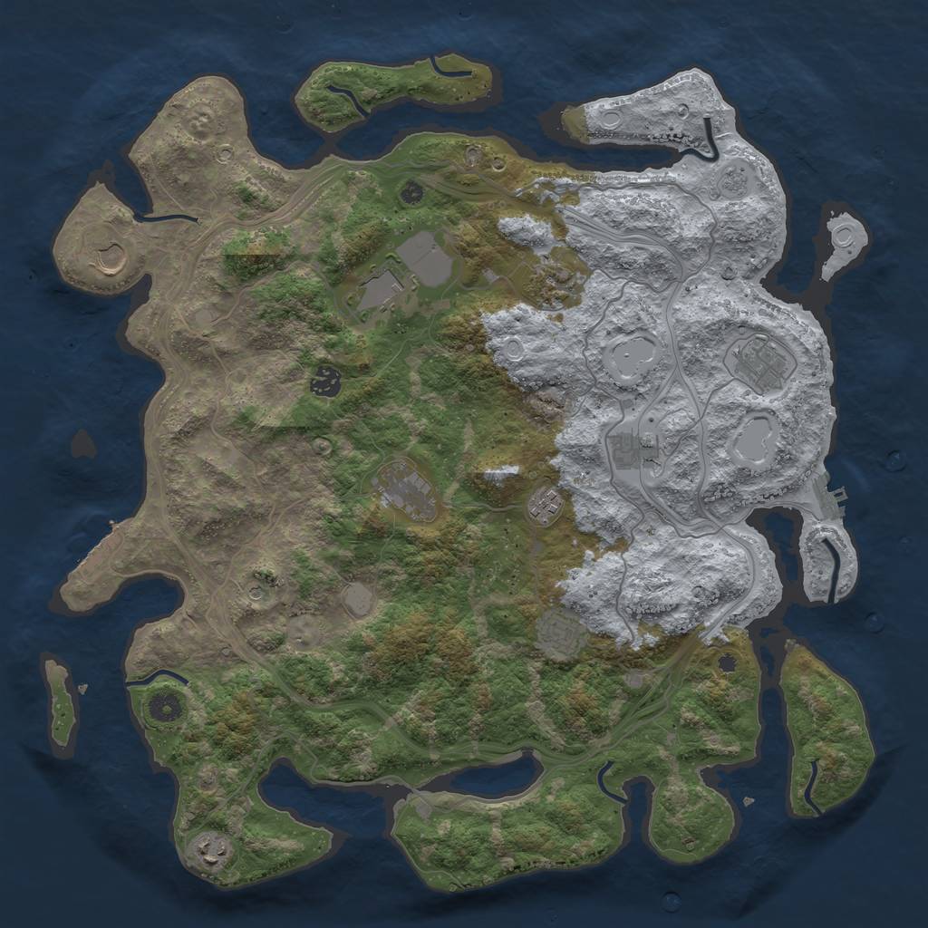 Rust Map: Procedural Map, Size: 4400, Seed: 68, 19 Monuments