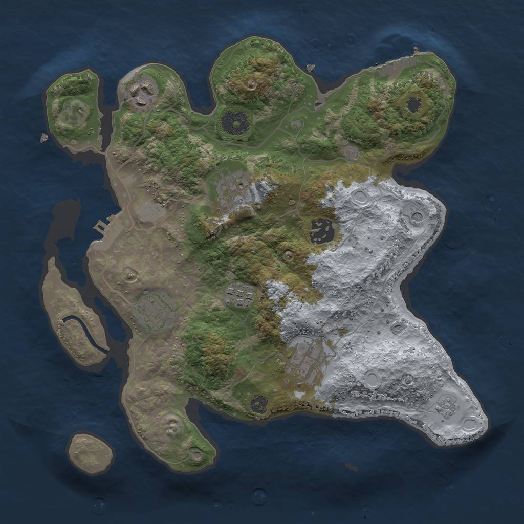 Rust Map: Procedural Map, Size: 3000, Seed: 2903, 15 Monuments