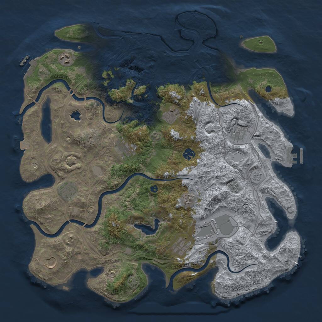 Rust Map: Procedural Map, Size: 4250, Seed: 218801652, 16 Monuments