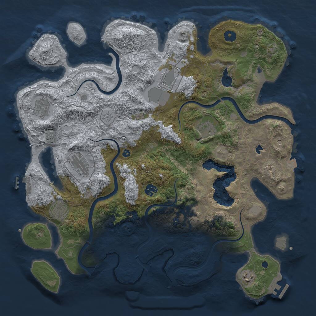 Rust Map: Procedural Map, Size: 4006, Seed: 616360672, 15 Monuments