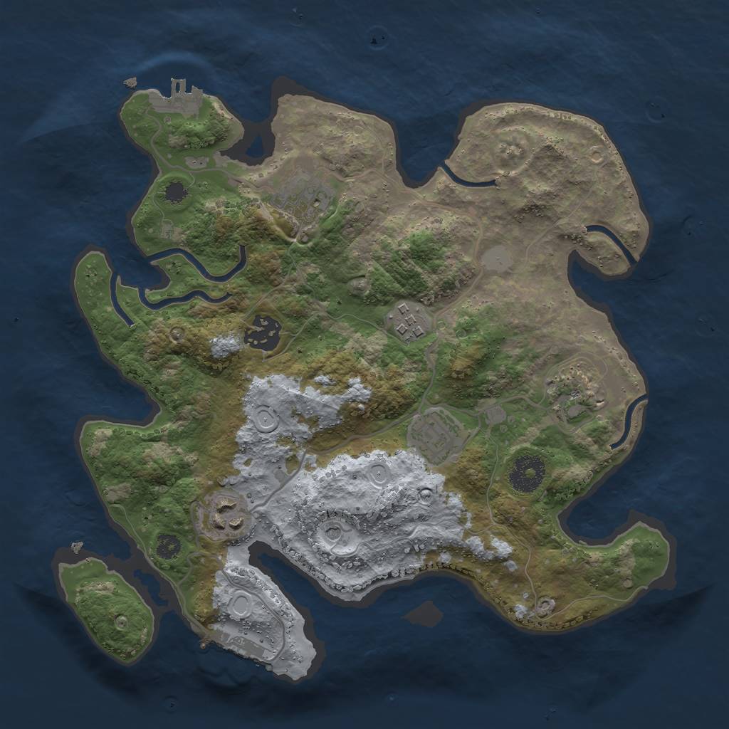 Rust Map: Procedural Map, Size: 2999, Seed: 1483117433, 12 Monuments
