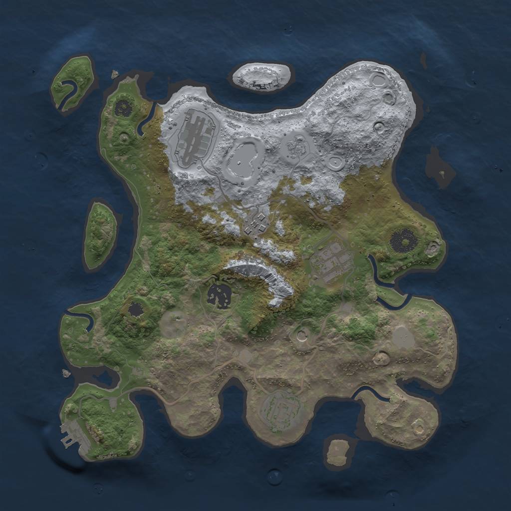 Rust Map: Procedural Map, Size: 3000, Seed: 348427866, 13 Monuments