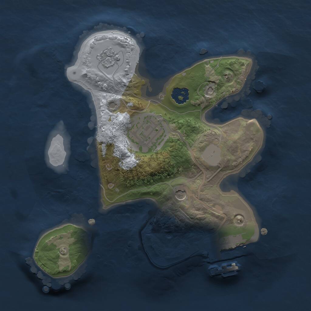 Rust Map: Procedural Map, Size: 1800, Seed: 37631, 5 Monuments