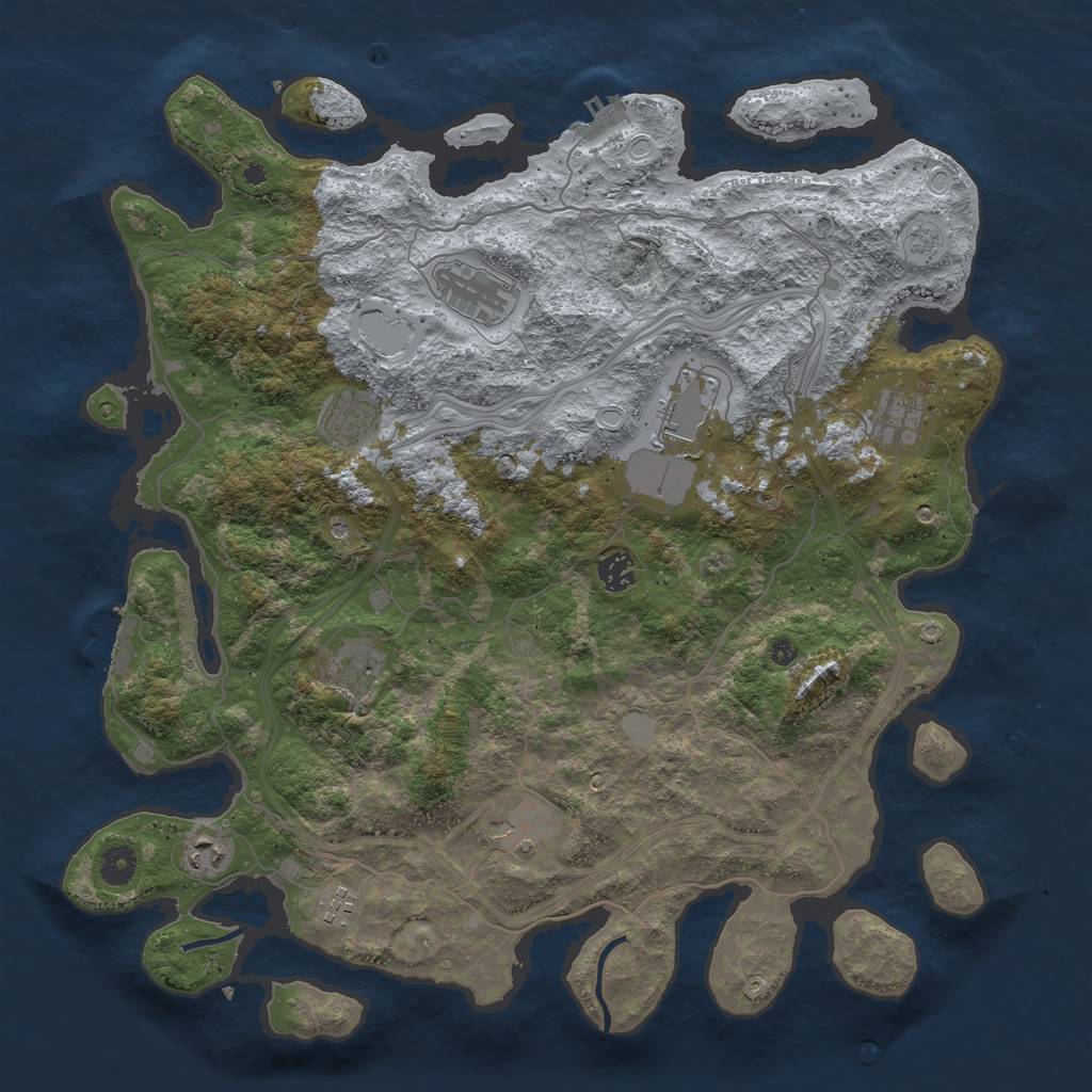 Rust Map: Procedural Map, Size: 4250, Seed: 7143, 18 Monuments