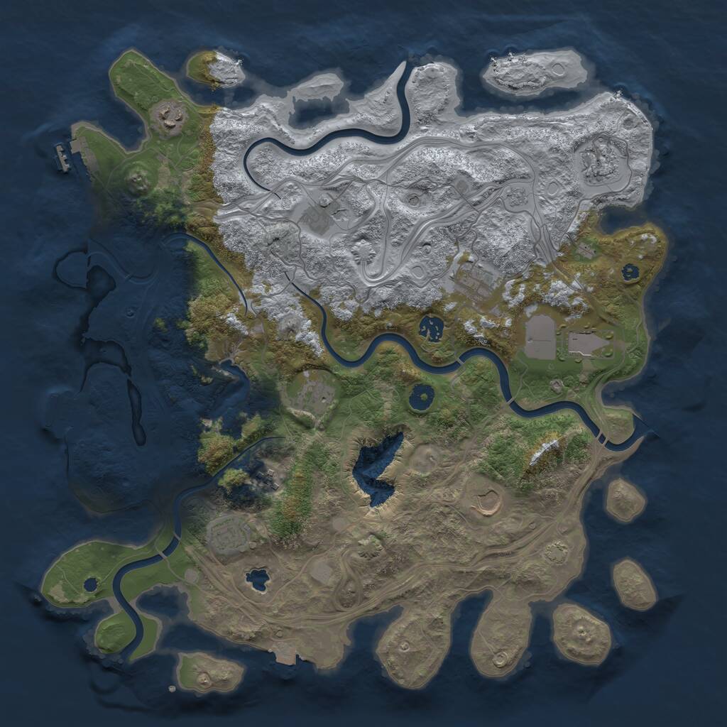 Rust Map: Procedural Map, Size: 4250, Seed: 7143, 16 Monuments