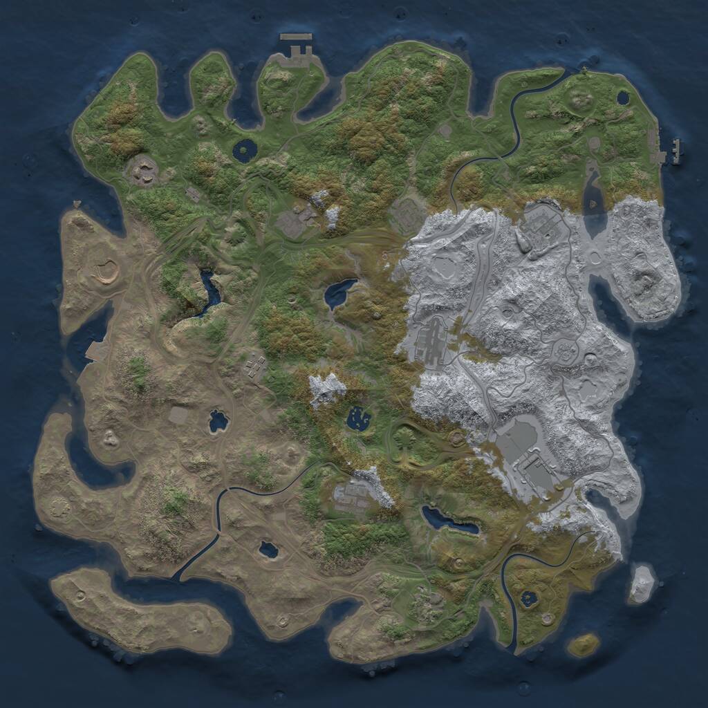 Rust Map: Procedural Map, Size: 4500, Seed: 1111111111, 17 Monuments