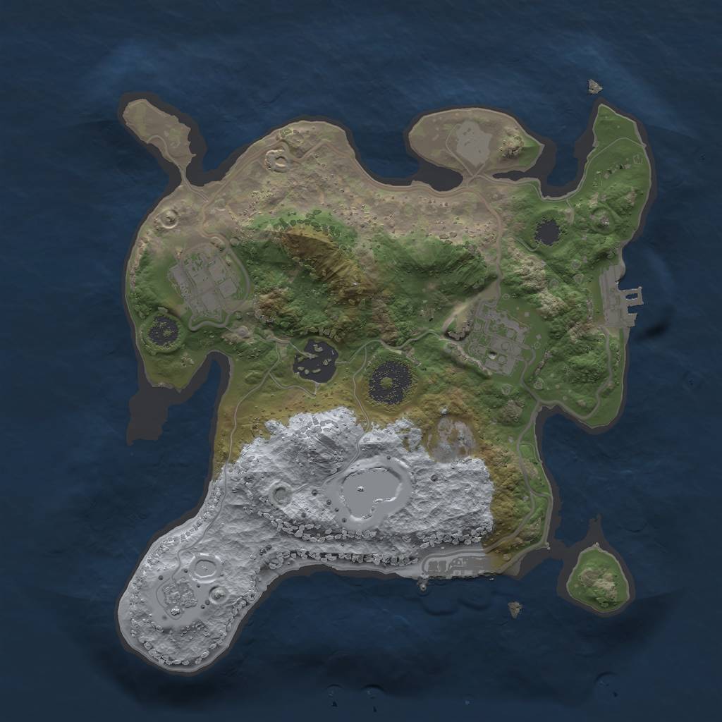 Rust Map: Procedural Map, Size: 2500, Seed: 44366902, 11 Monuments