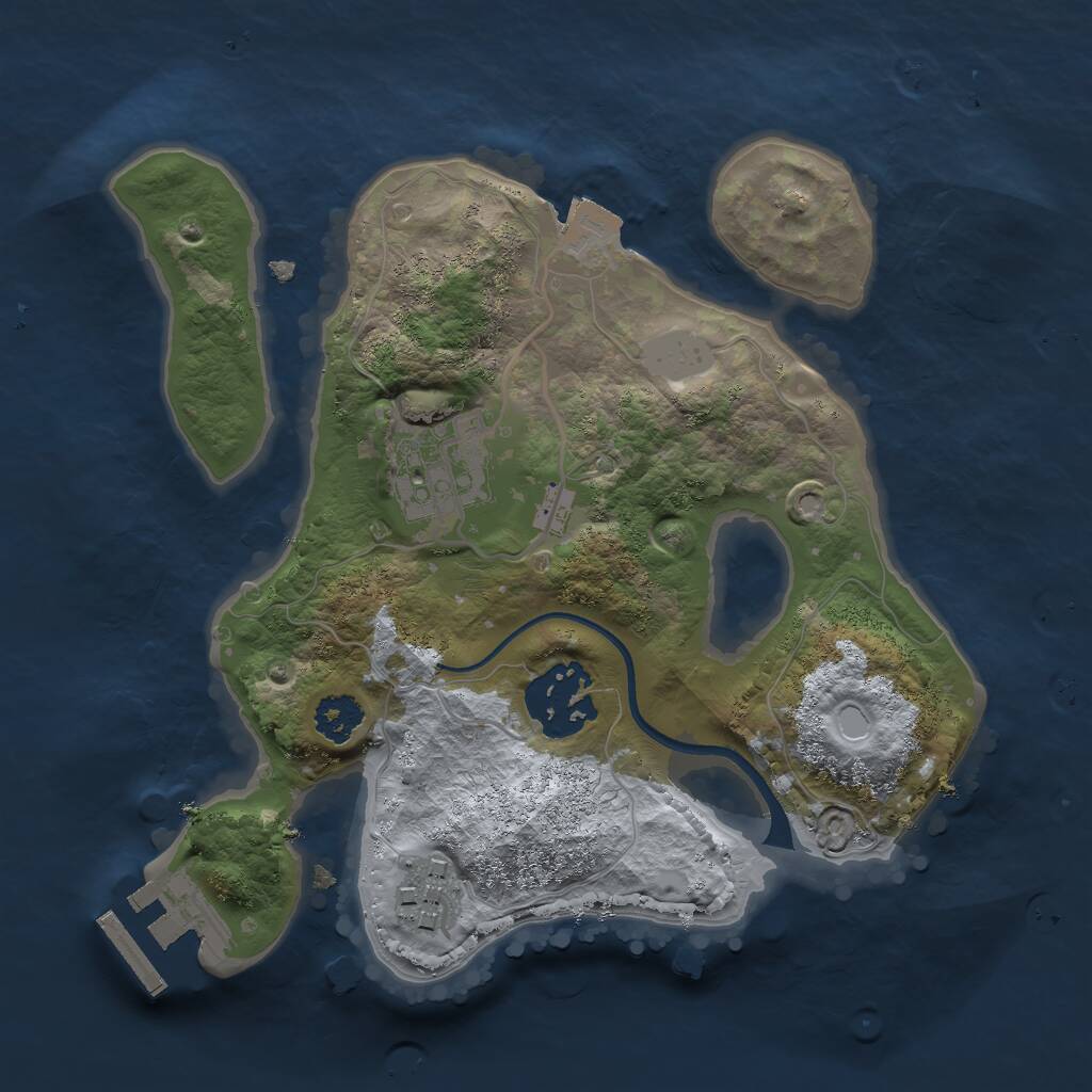 Rust Map: Procedural Map, Size: 2300, Seed: 8198456, 5 Monuments