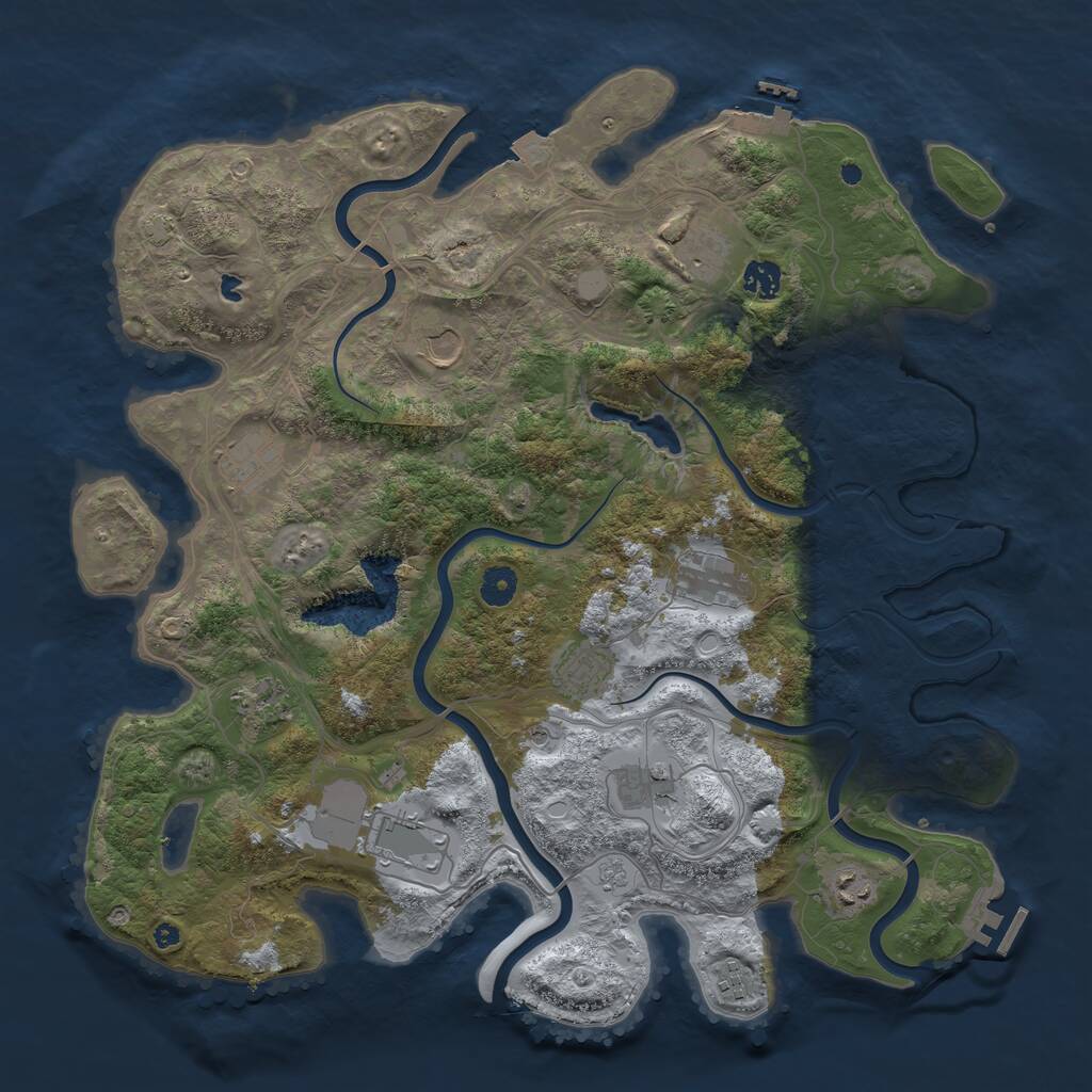 Rust Map: Procedural Map, Size: 4250, Seed: 227225294, 17 Monuments