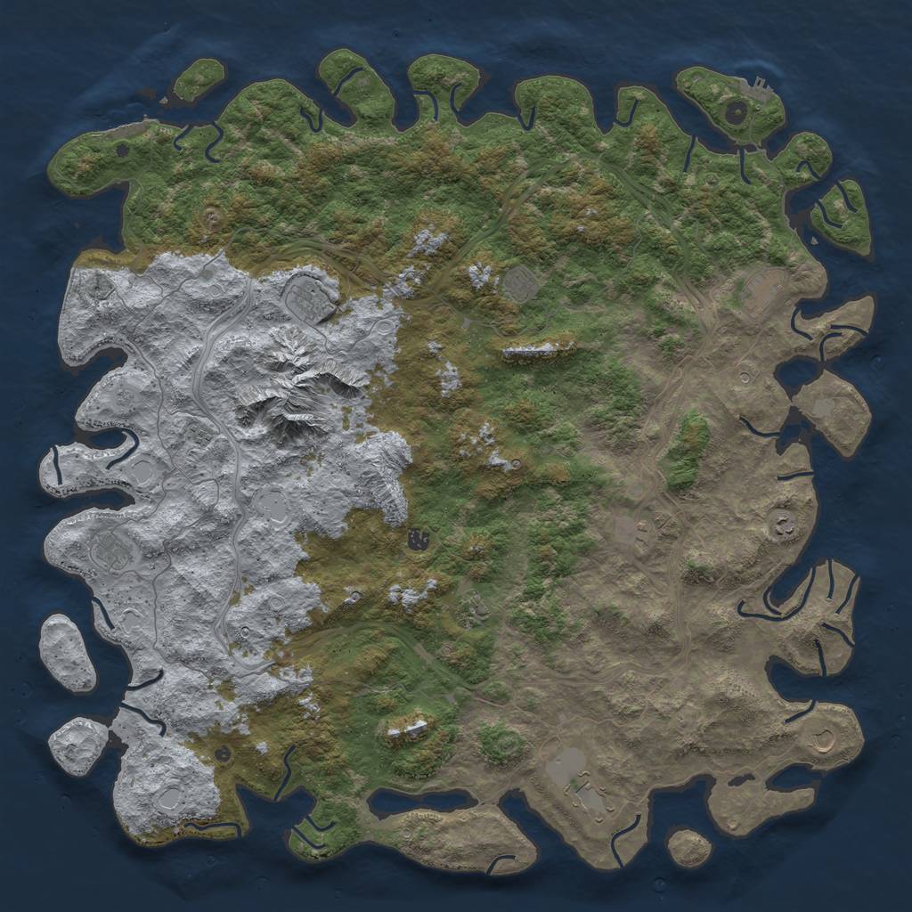 Rust Map: Procedural Map, Size: 6000, Seed: 17082594, 20 Monuments