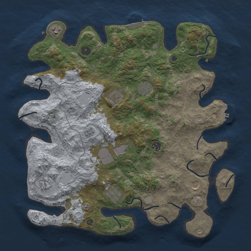 Rust Map: Procedural Map, Size: 4000, Seed: 12051992, 16 Monuments