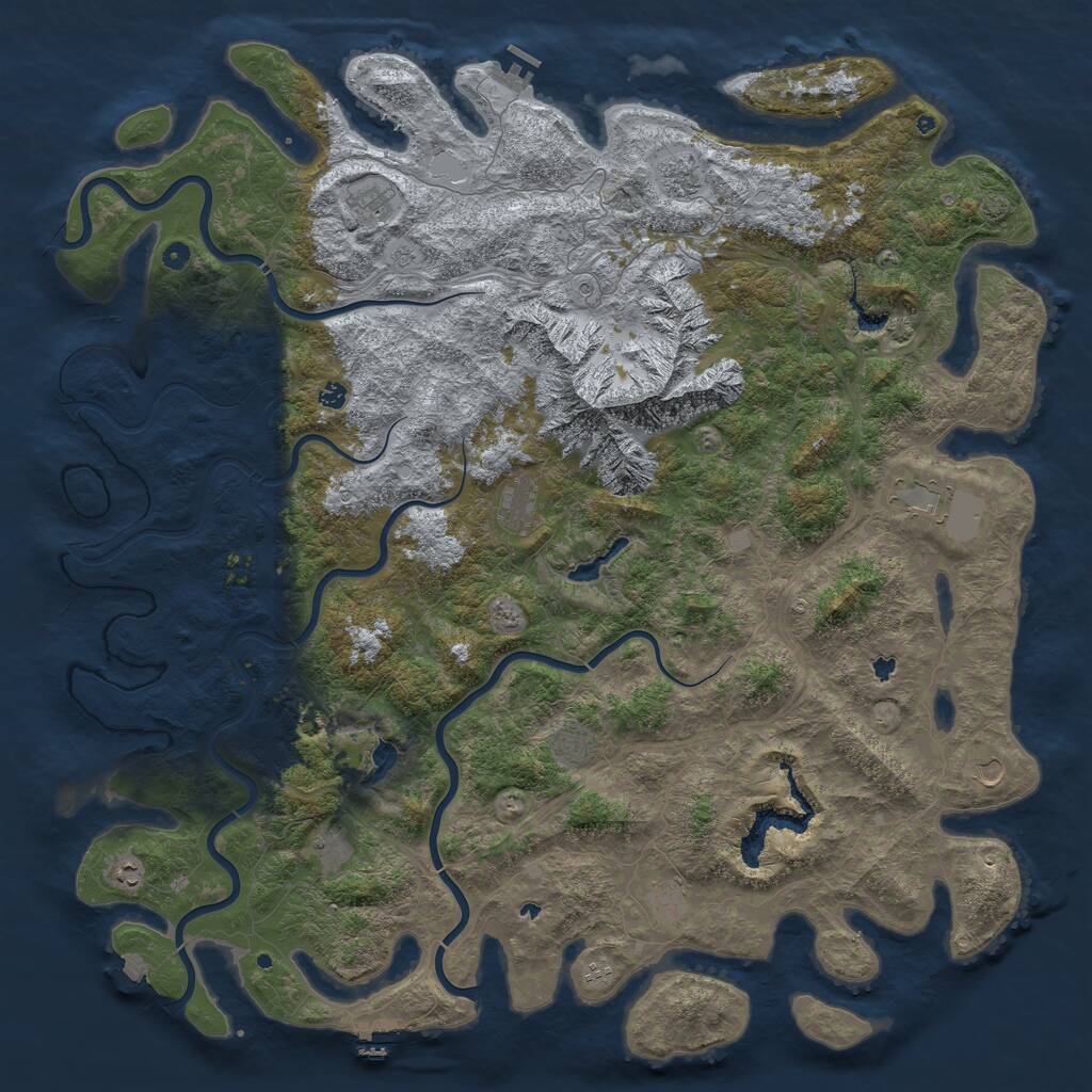Rust Map: Procedural Map, Size: 6000, Seed: 21456, 17 Monuments