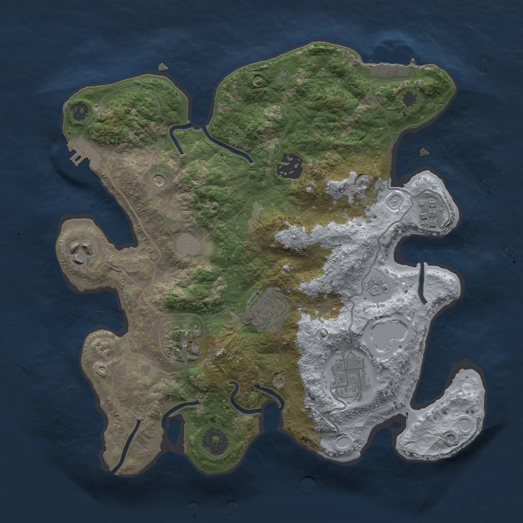 Rust Map: Procedural Map, Size: 3000, Seed: 86951591, 15 Monuments