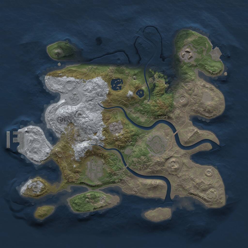 Rust Map: Procedural Map, Size: 3000, Seed: 3149582, 10 Monuments