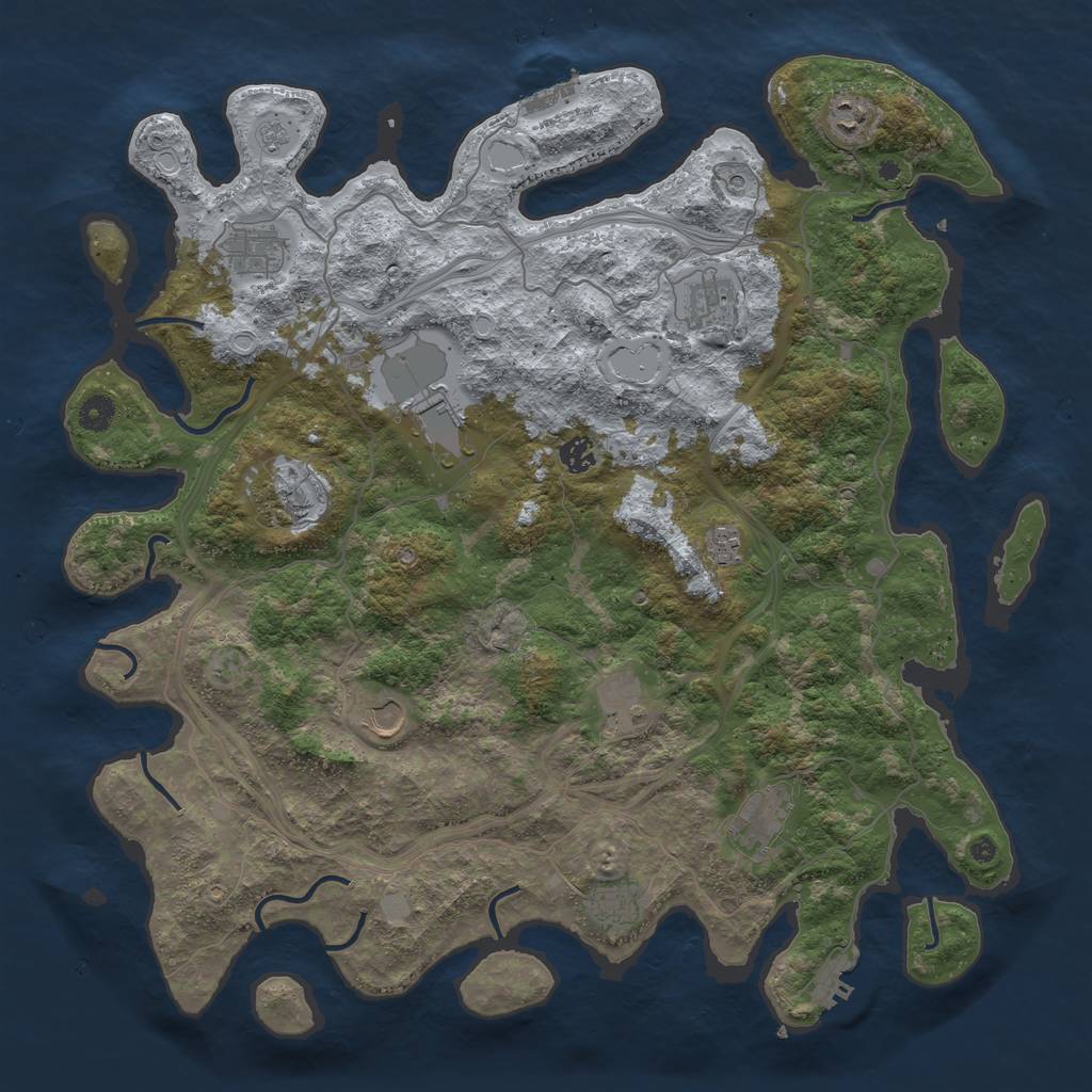 Rust Map: Procedural Map, Size: 4500, Seed: 1862316961, 20 Monuments