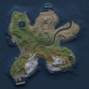 Thumbnail Rust Map: Procedural Map, Size: 2000, Seed: 1696969, 3 Monuments