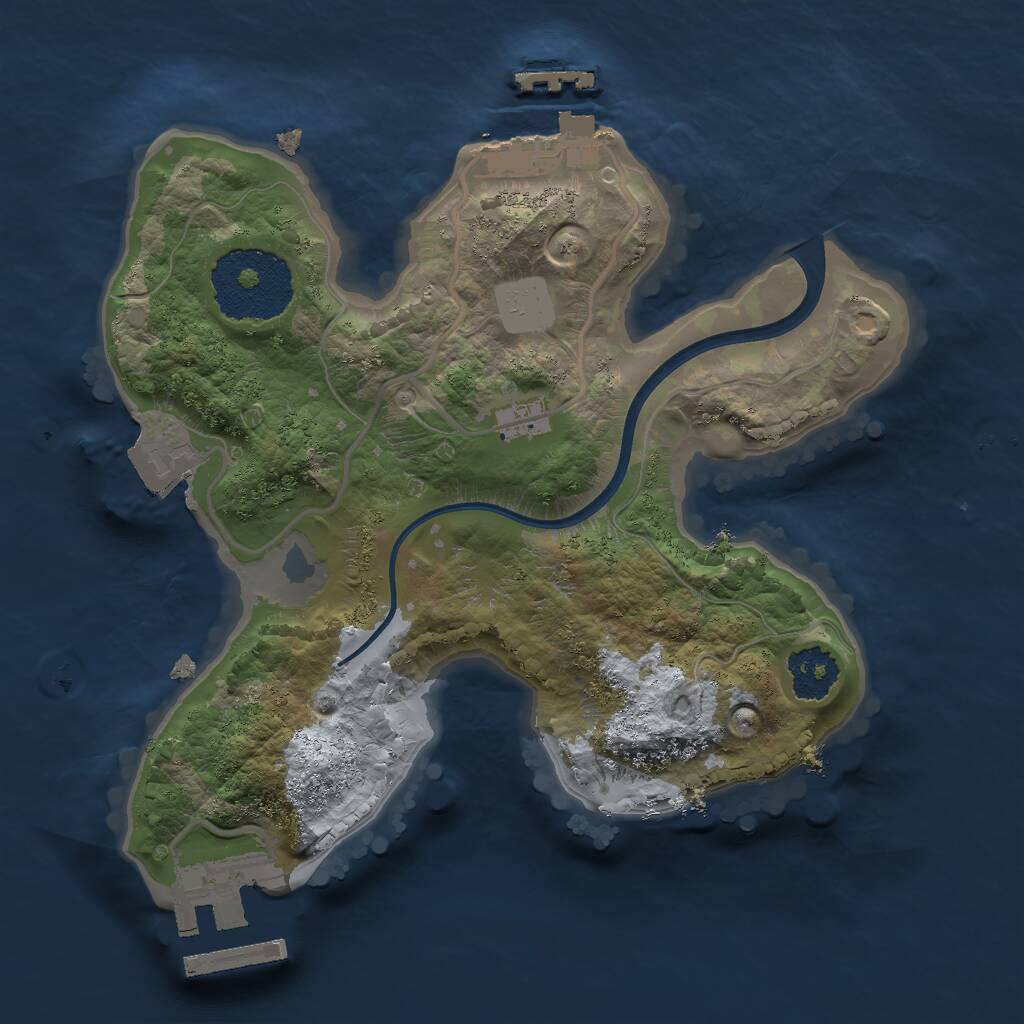 Rust Map: Procedural Map, Size: 2000, Seed: 1696969, 3 Monuments