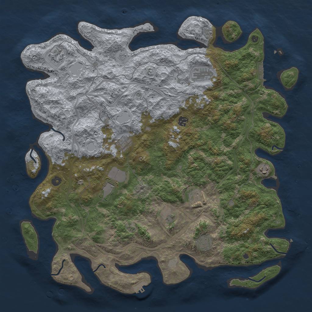 Rust Map: Procedural Map, Size: 4750, Seed: 412162868, 19 Monuments