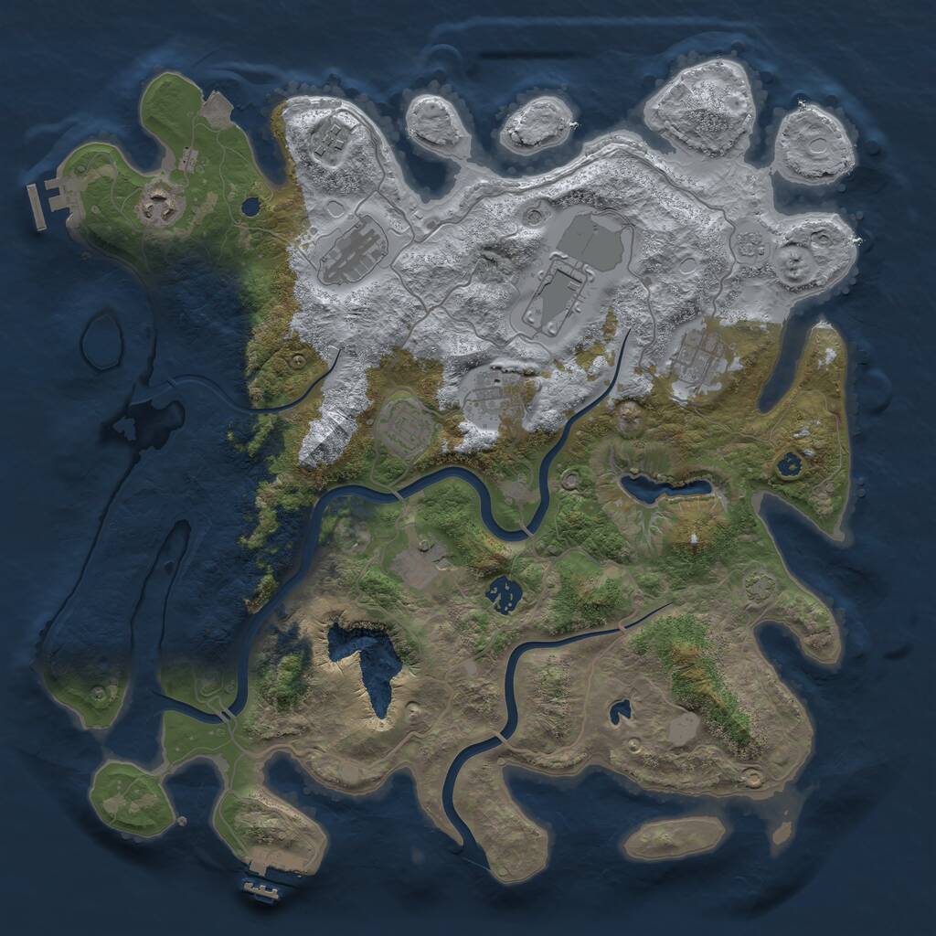 Rust Map: Procedural Map, Size: 4000, Seed: 1182843796, 15 Monuments